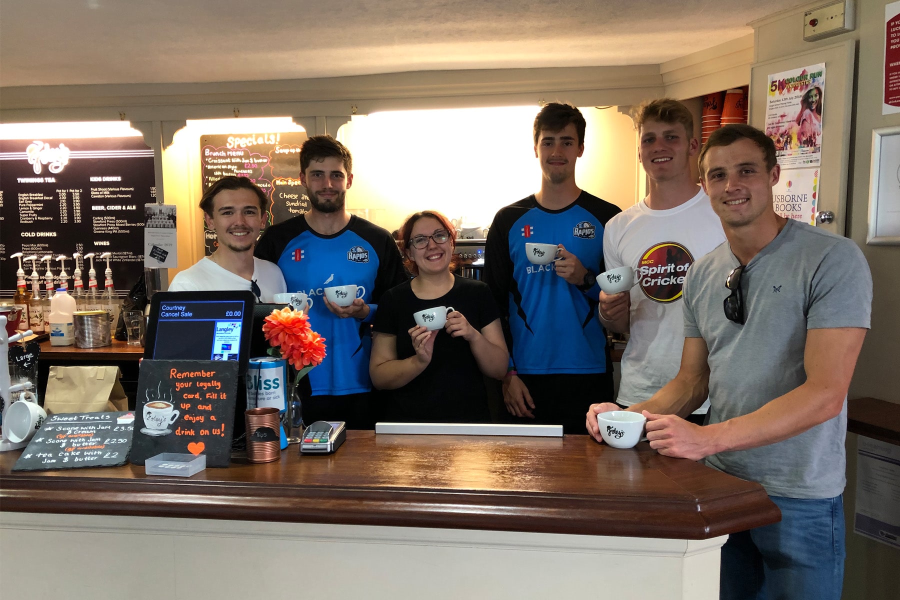Worcestershire stars trade in cricket for coffee-making